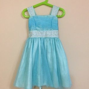 ♦️Cinderella couture aqua rhinestone ruched  , Sz2